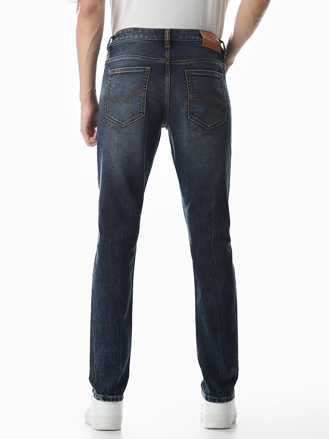 5 Pocket Glenn Slim Fit Jeans - Medium Blue - Image 3