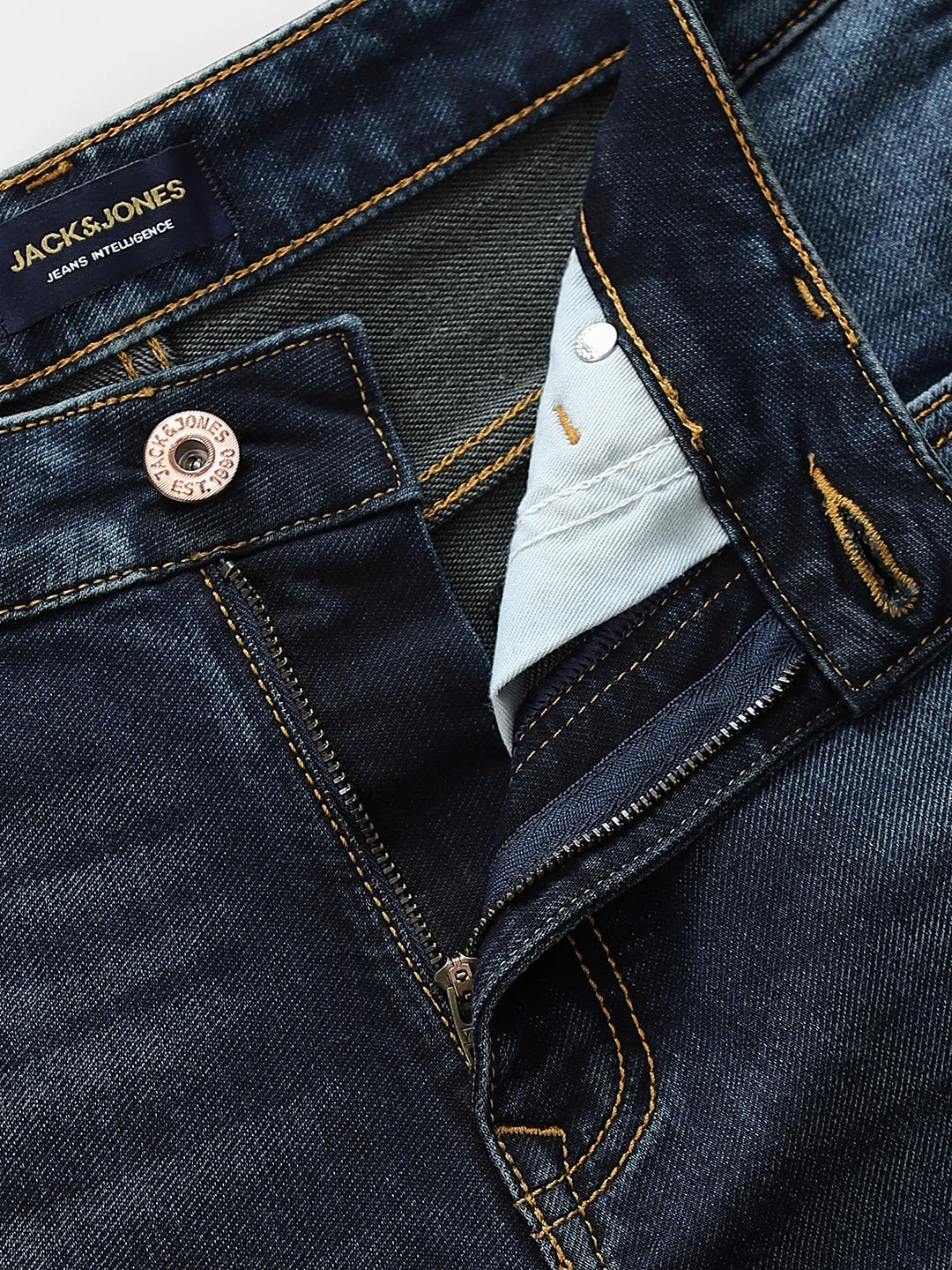 5 Pocket Glenn Slim Fit Jeans - Medium Blue - Image 5