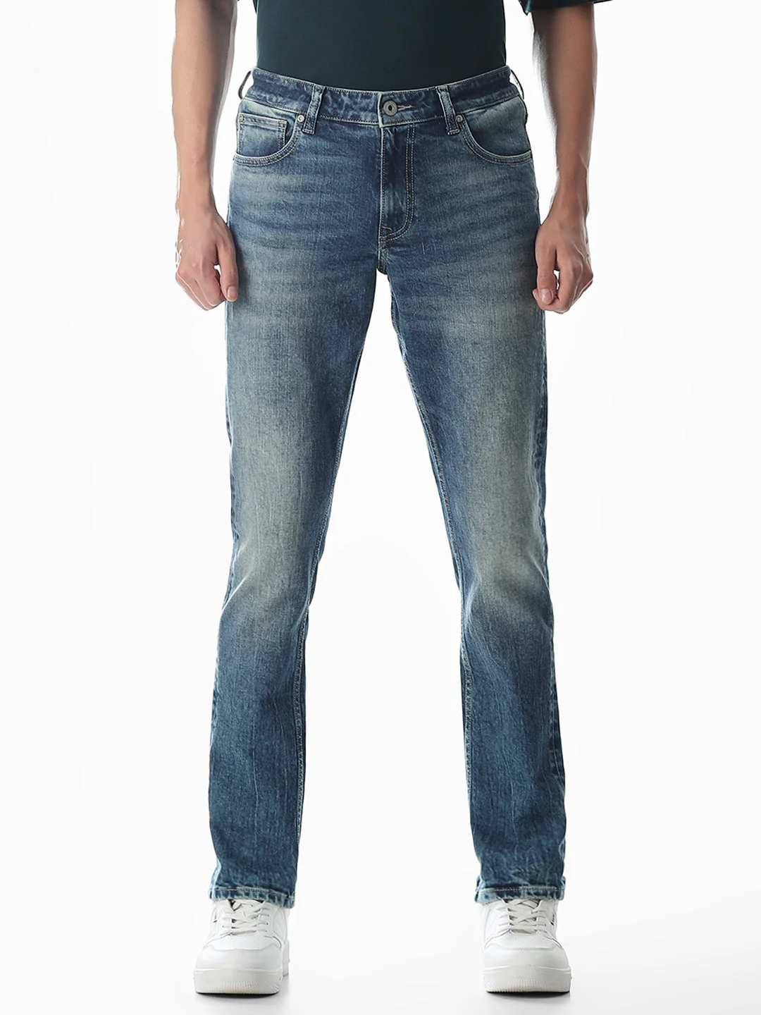 Washed Glenn Slim Fit Jeans - Light Blue - Image 8