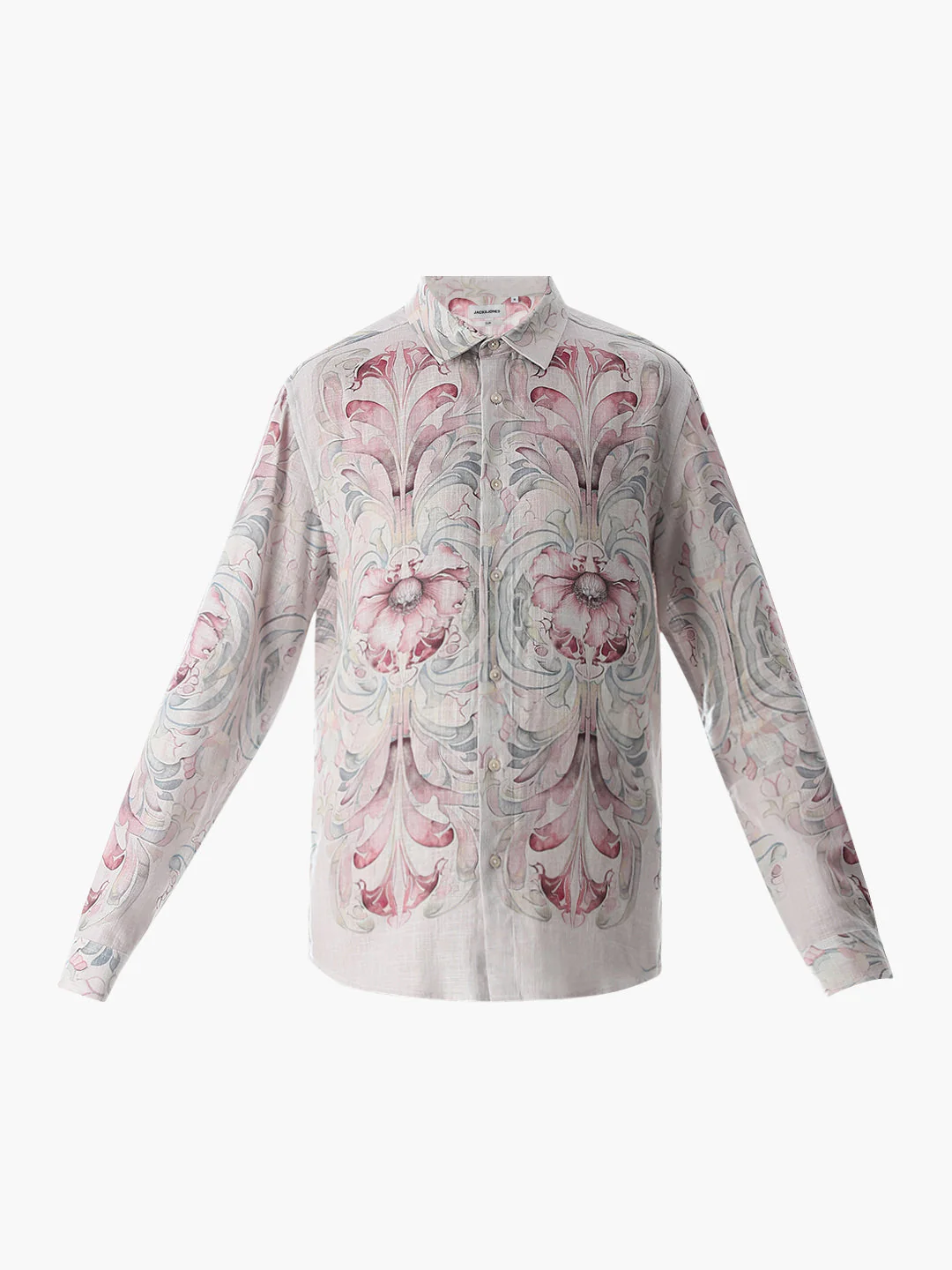 Pink Abstract Print Cotton Shirt - Image 7