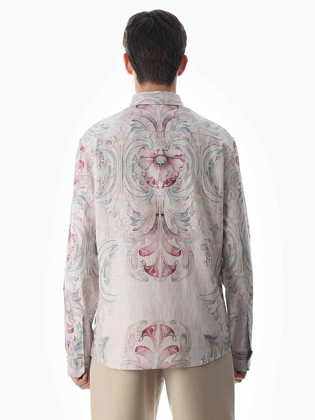 Pink Abstract Print Cotton Shirt - Image 9