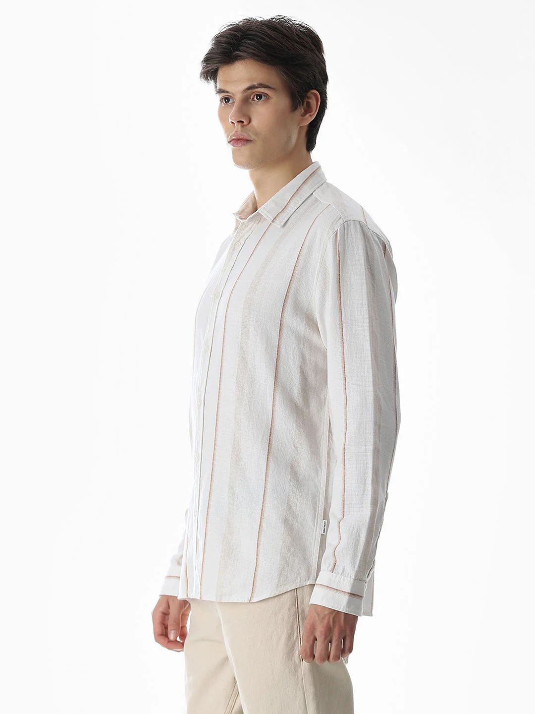 Regular Fit Striped Shirt - White - Image 3