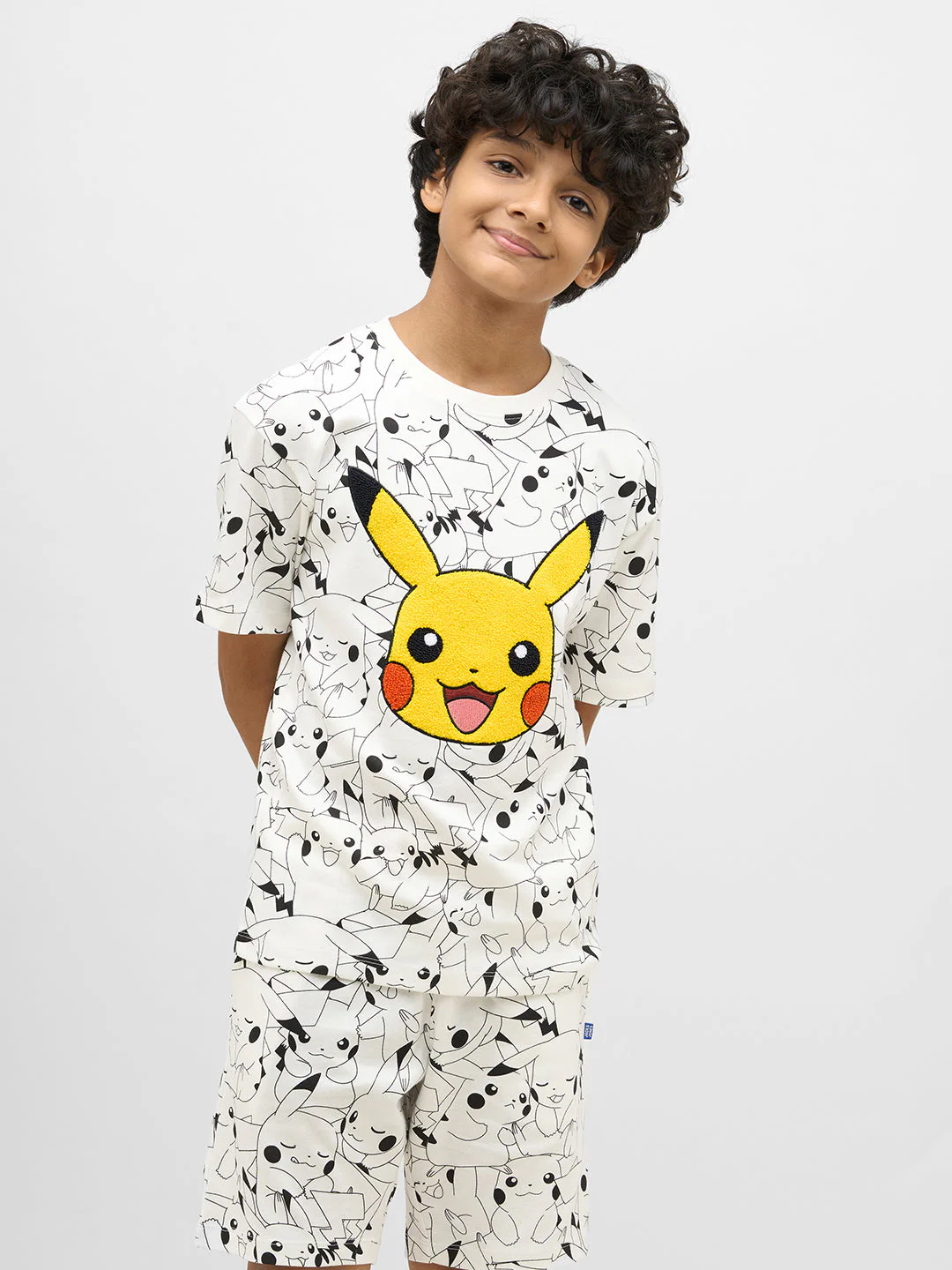 Boys Pikachu Print Cotton T-shirt - Image 2