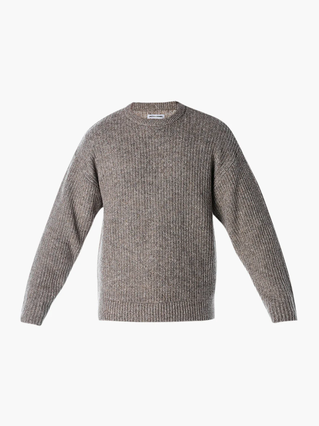 Beige Melange Relaxed Fit Knit - Image 7