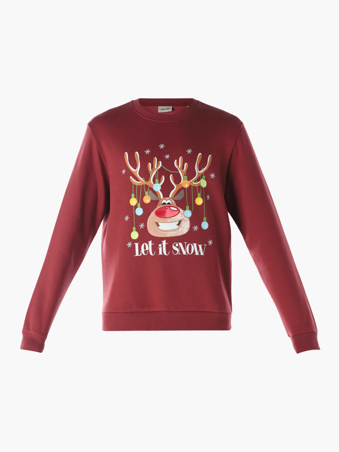 Reindeer X-Mas Printed Sweatshirt - Red - Image 7
