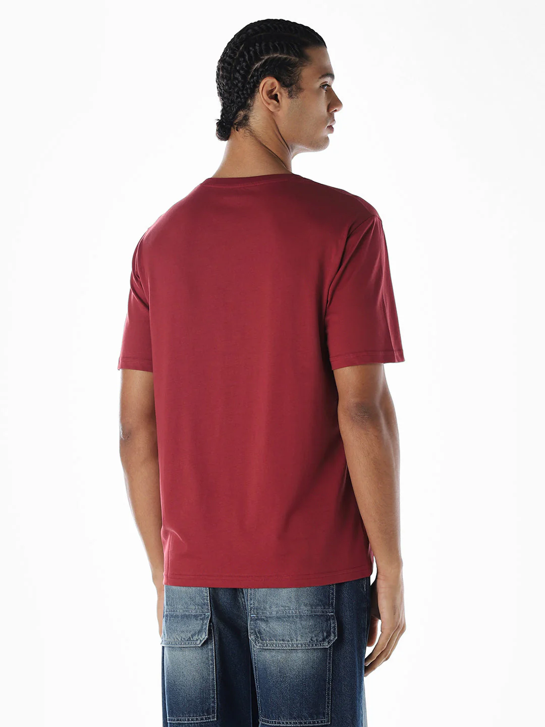Reindeer X-Mas Printed T-shirt - Red - Image 4
