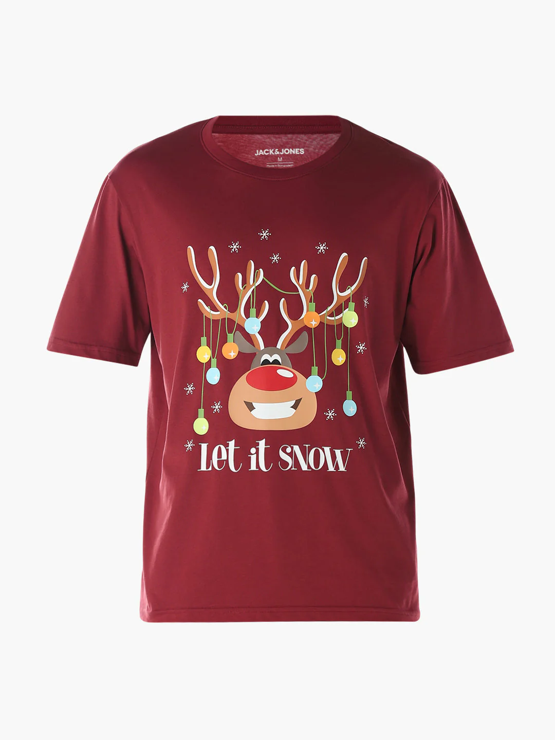 Reindeer X-Mas Printed T-shirt - Red - Image 7