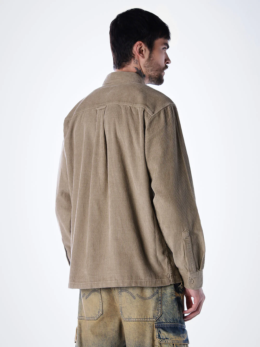Corduroy Overshirt - Brown - Image 4