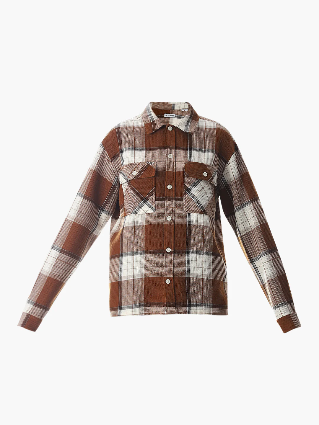 Dark Brown Check Cotton Shirt - Image 7