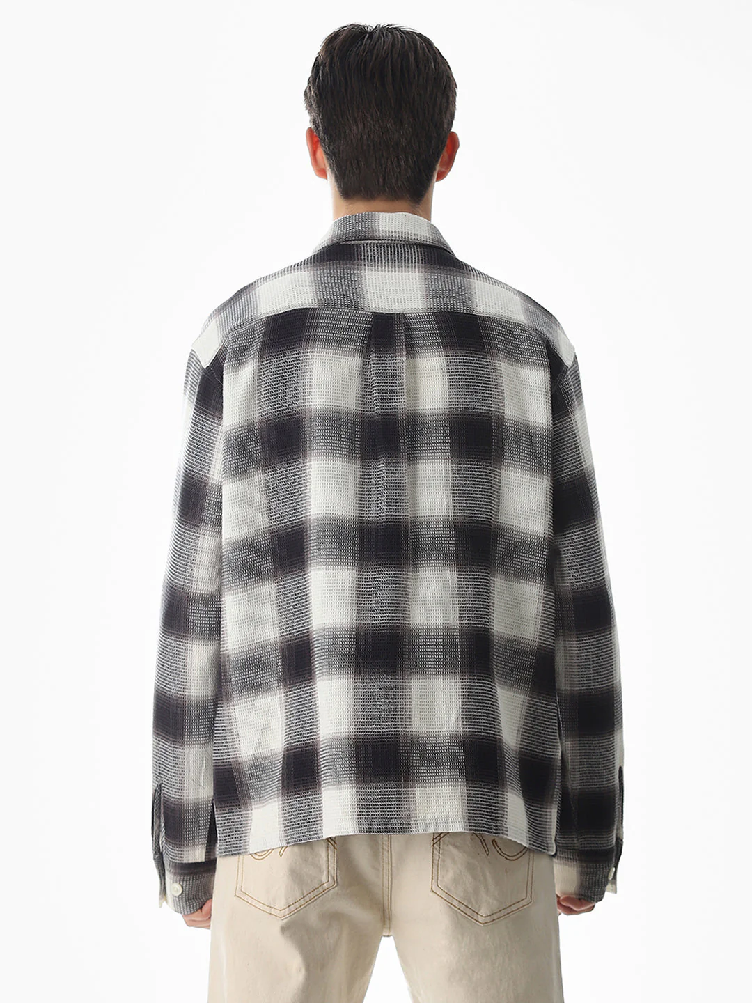 Black Check Cotton Shirt - Image 9