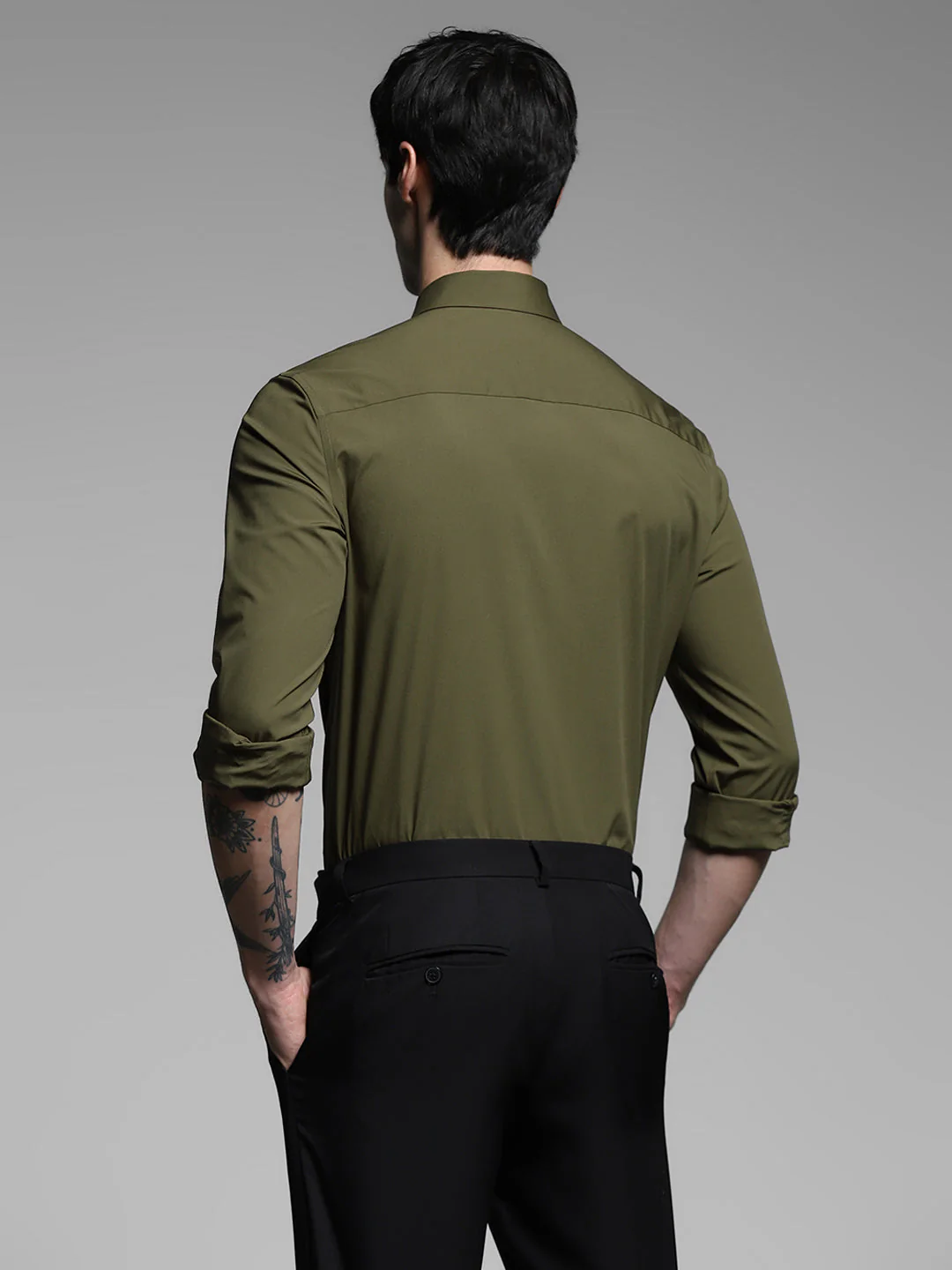 Olive Slim Fit Formal Shirt - Image 4