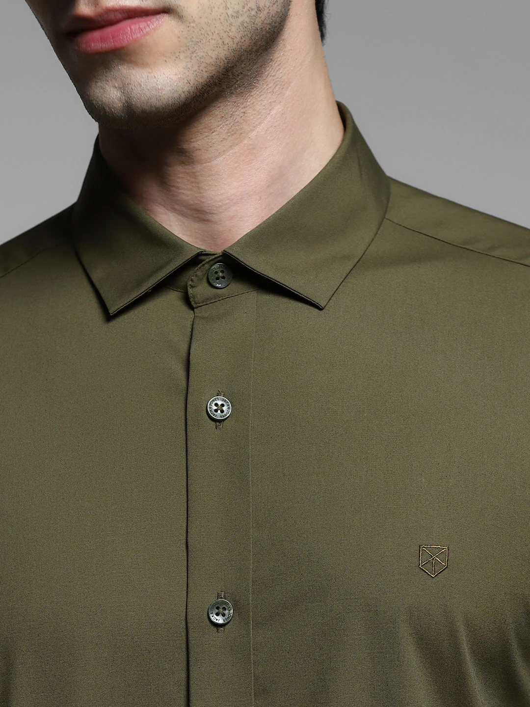 Olive Slim Fit Formal Shirt - Image 5