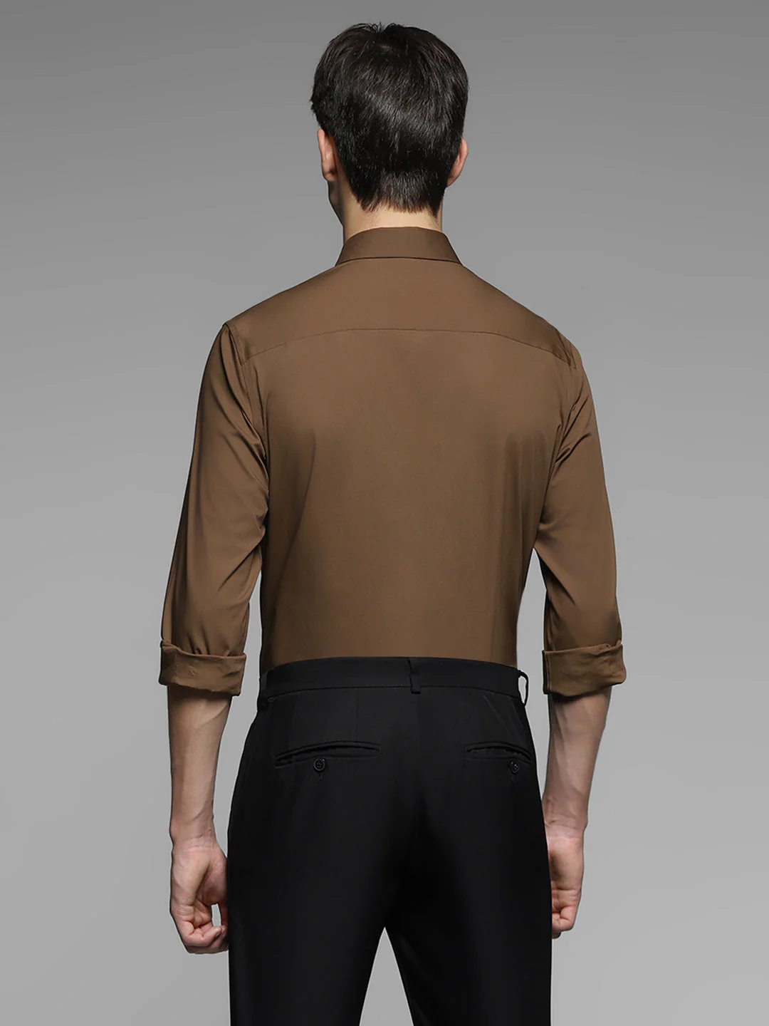 Brown Slim Fit Formal Shirt - Image 4