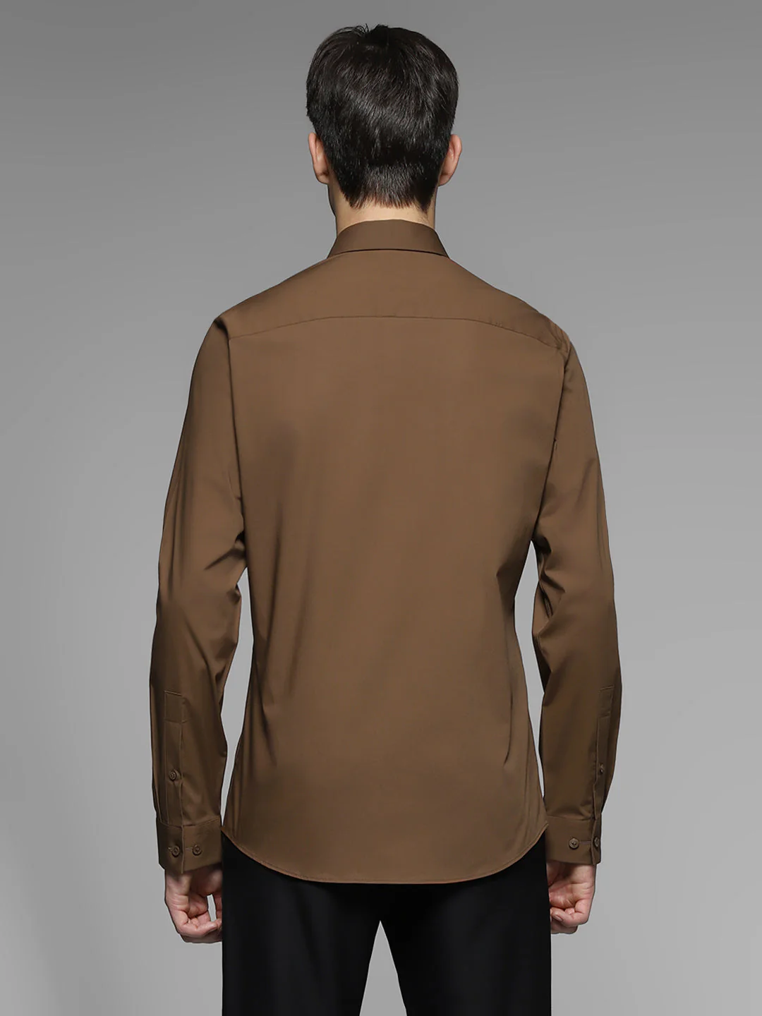 Brown Slim Fit Formal Shirt - Image 9