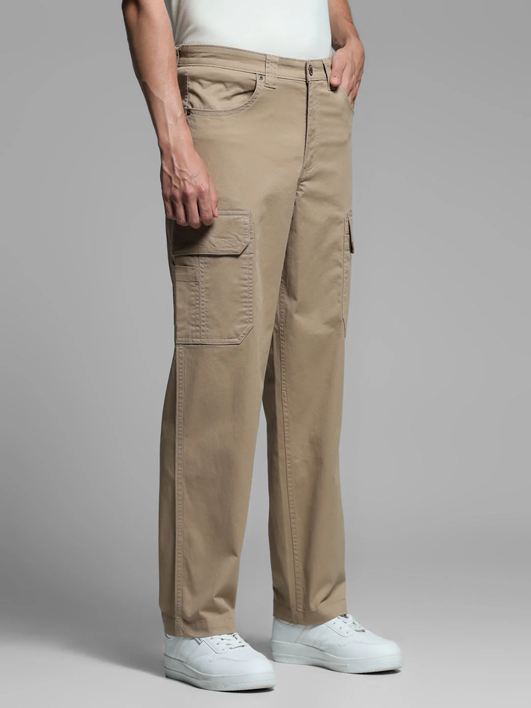 Beige Anti Fit Cargos - Image 2