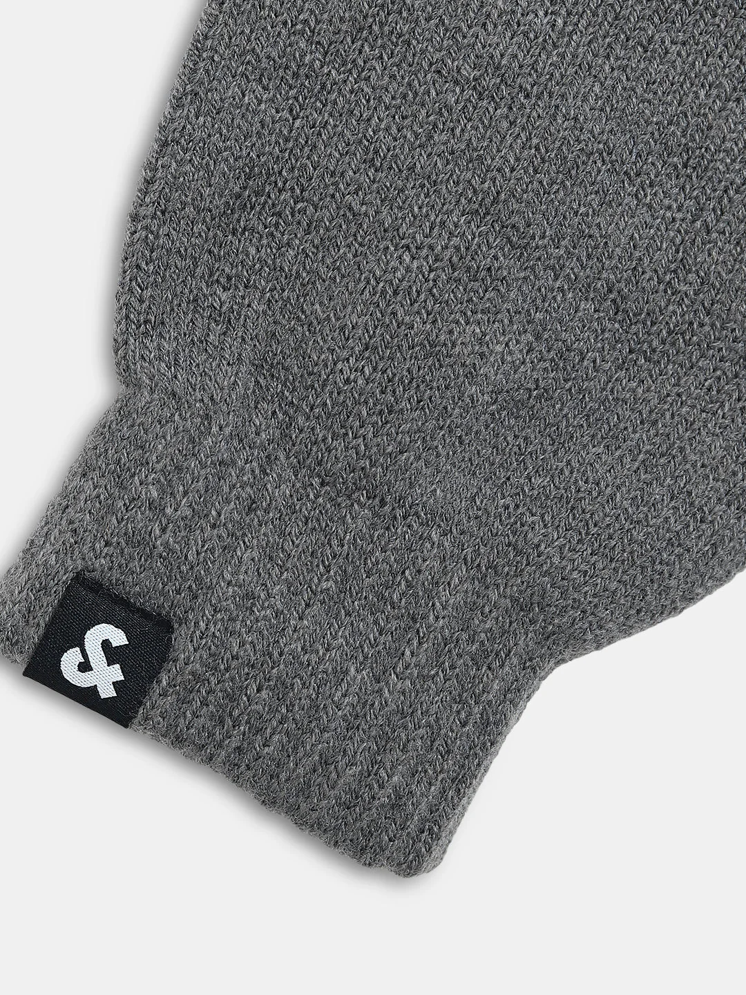 Grey Knitted Gloves - Image 3