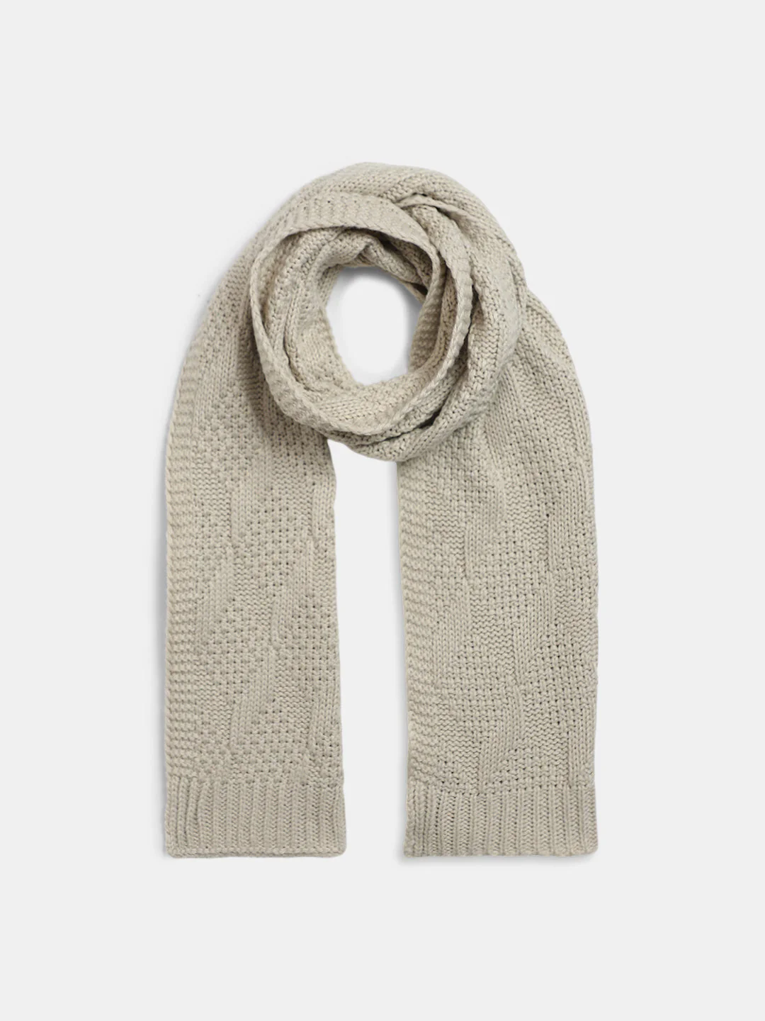 Beige Knitted Scarf - Image 2