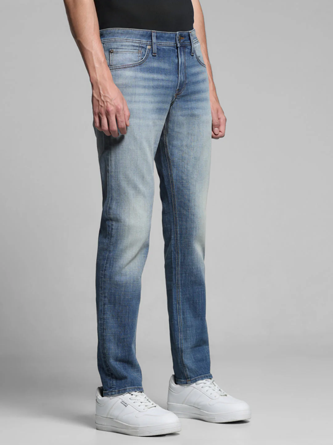 Slim Fit 5 Pocket Slim Fit Jeans - Light Blue - Image 2