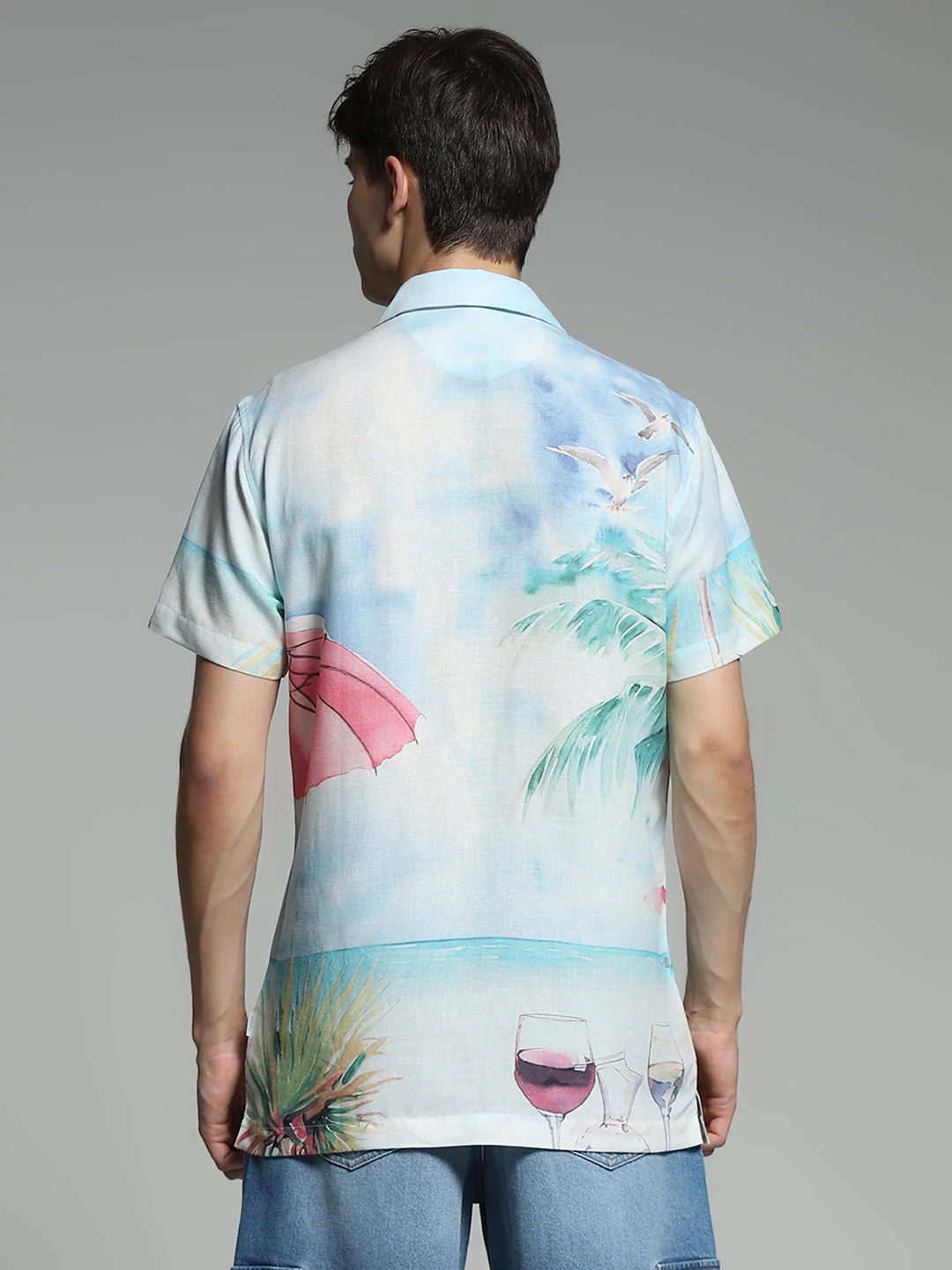 JACK&JONES Blue Printed Comfort Fit Shirt - Image 4