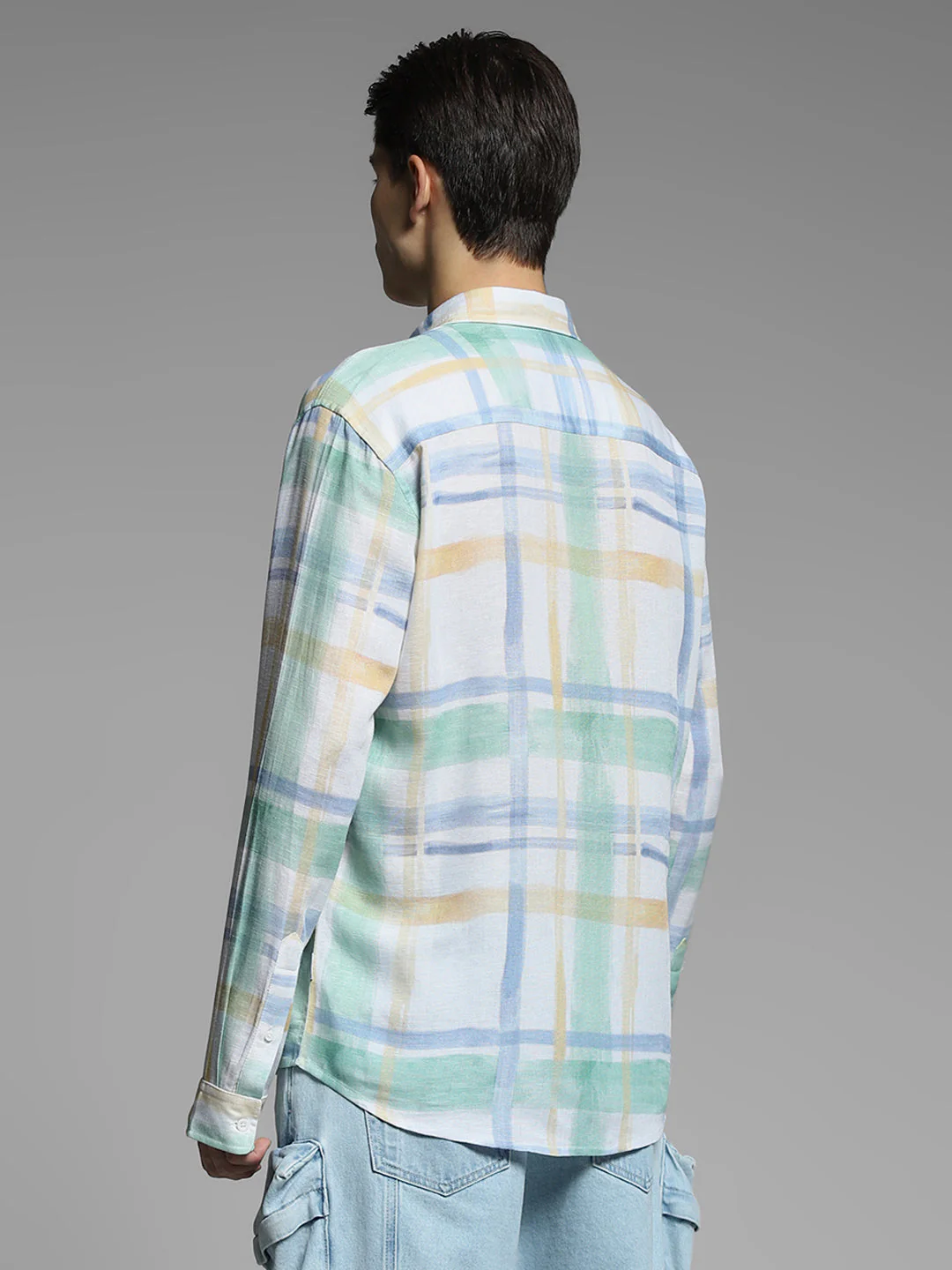 Men's Regular Fit Polyester Checked Shirt With Long Sleeves - Image 4