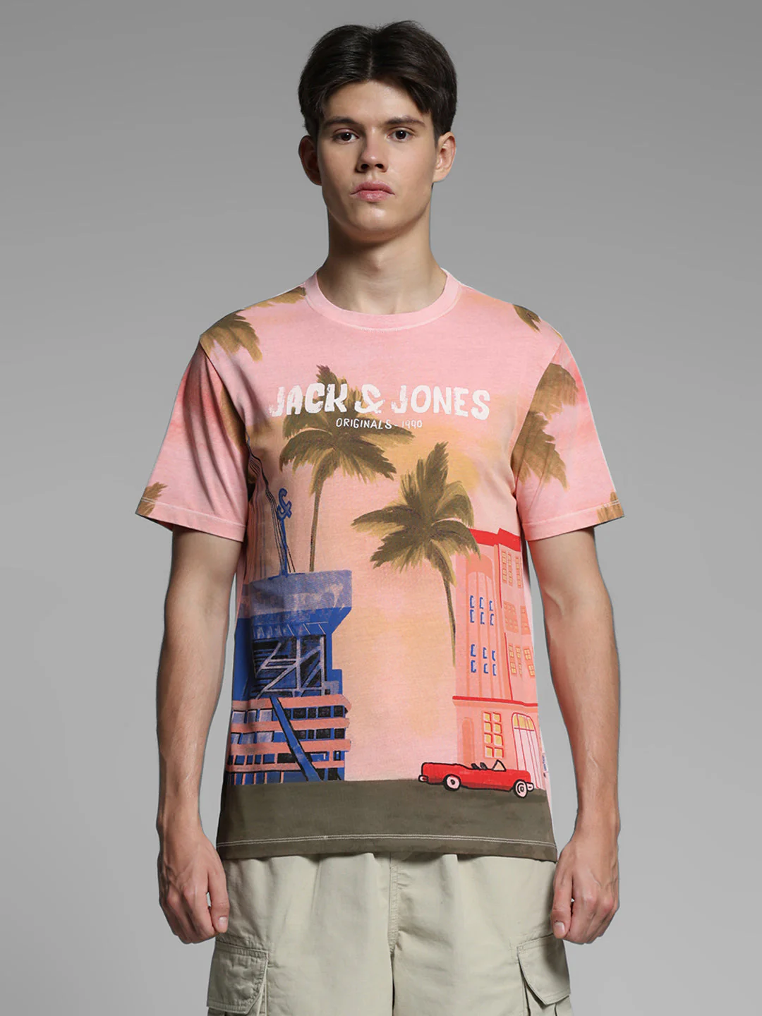Pink Printed Cotton T-shirt - Image 8