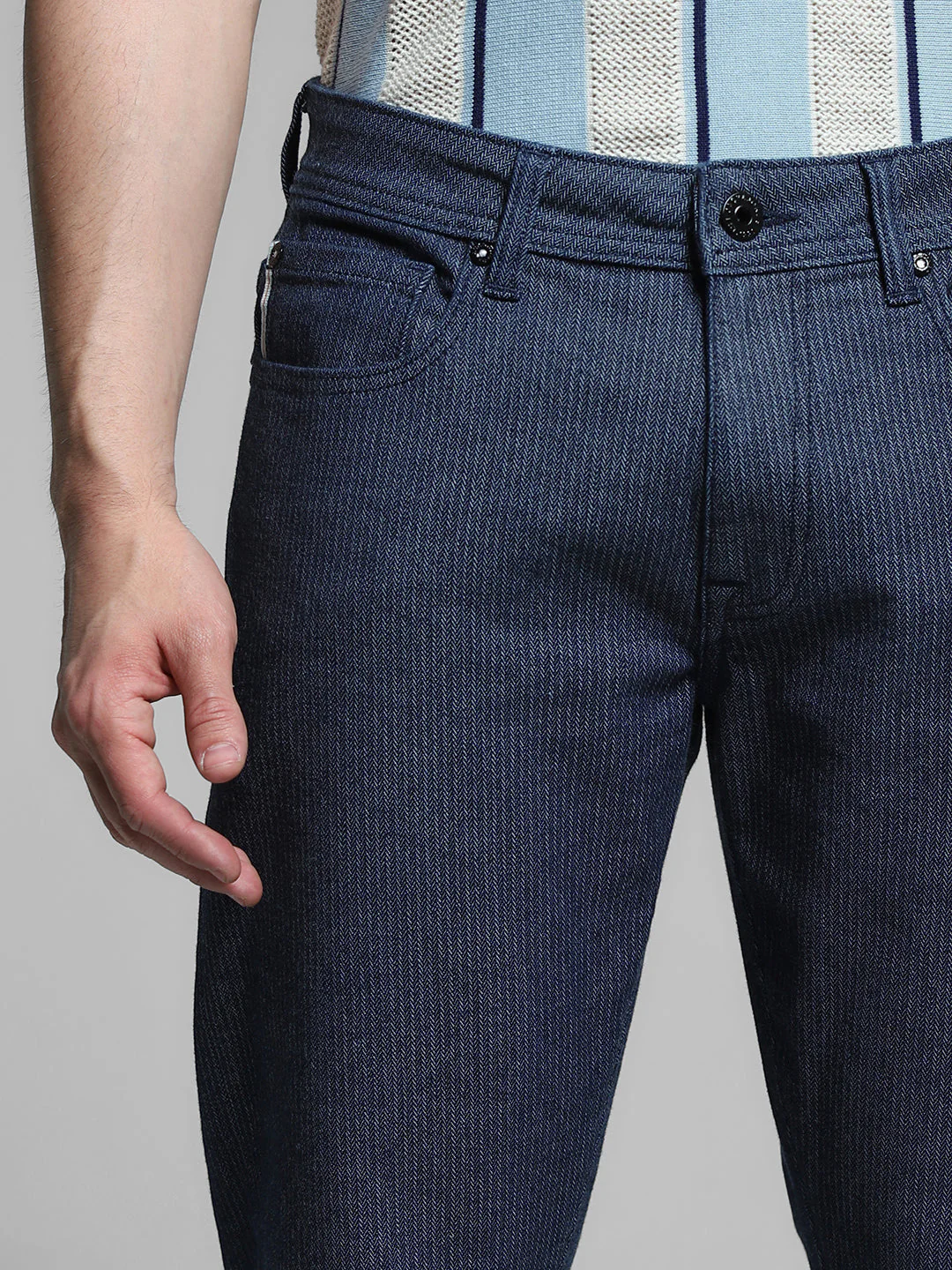 Dark Blue Low Rise Clark Regular Fit Jeans - Image 4