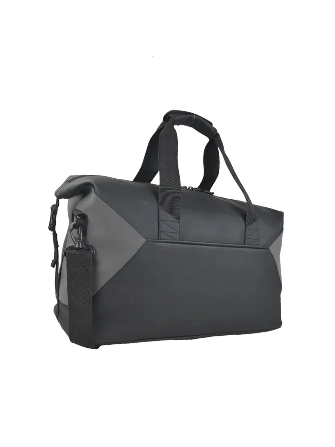 Black Contrast Stitch Duffle Bag - Image 6