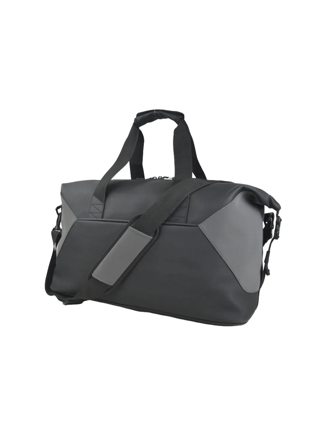 Black Contrast Stitch Duffle Bag - Image 7