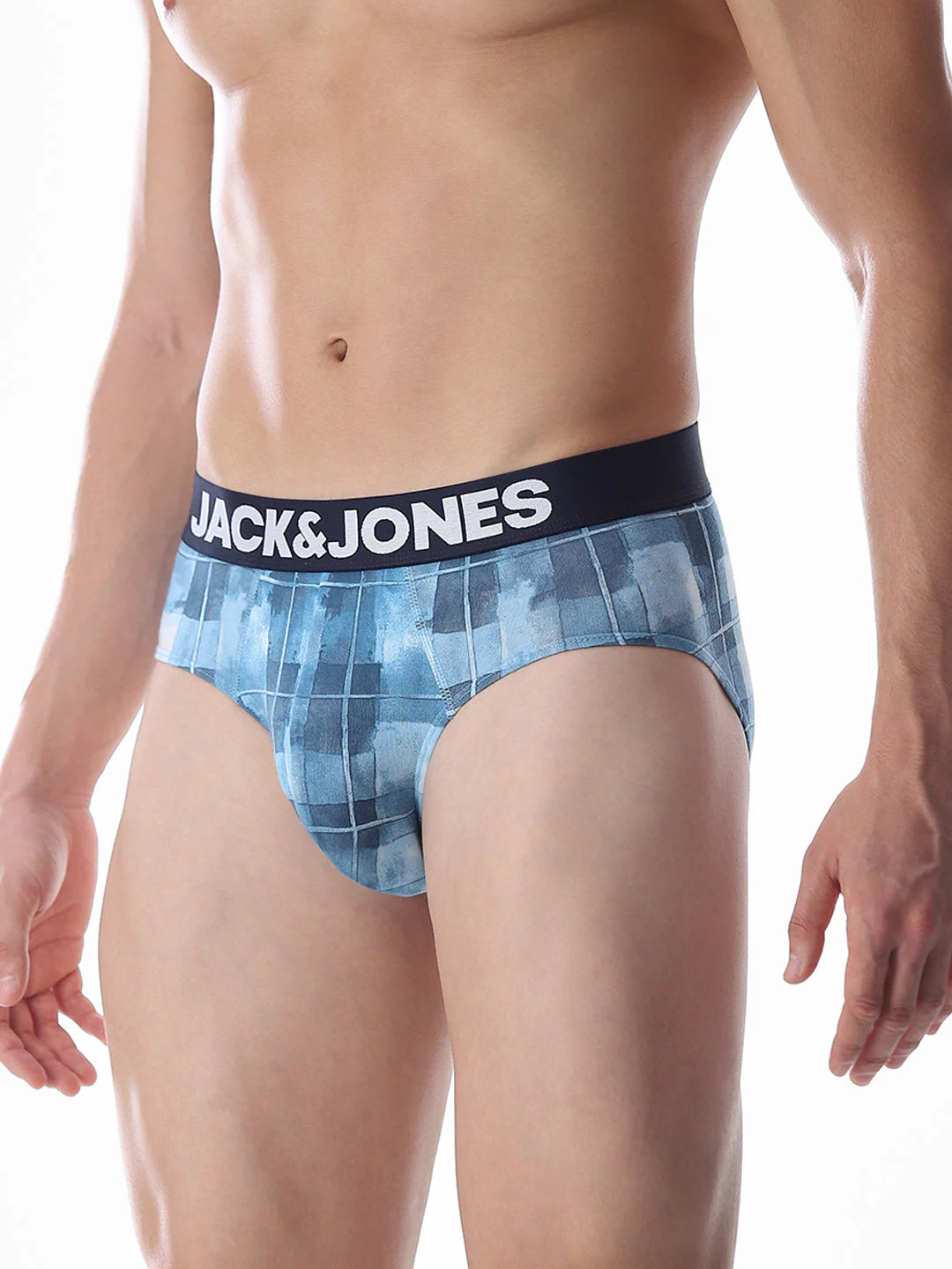 Blue Check Print Briefs - Image 2