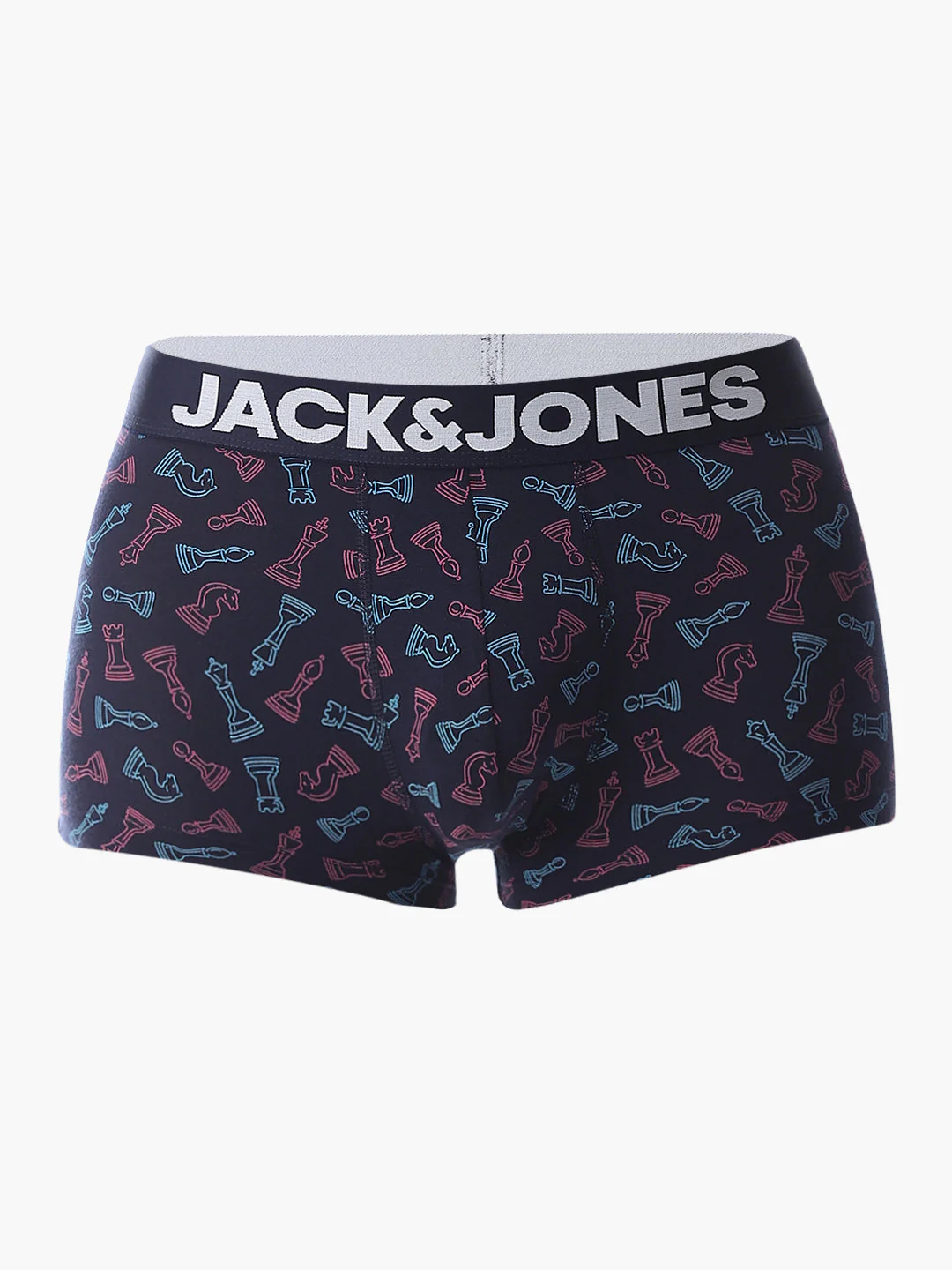 Navy Blue Chess Pawns Print Trunks - Image 6