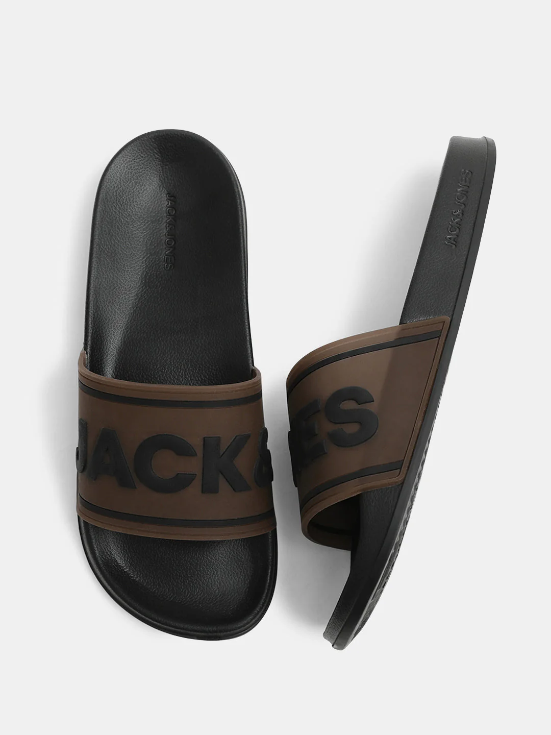 Black Translucent Logo Print Pool Sliders - Image 3