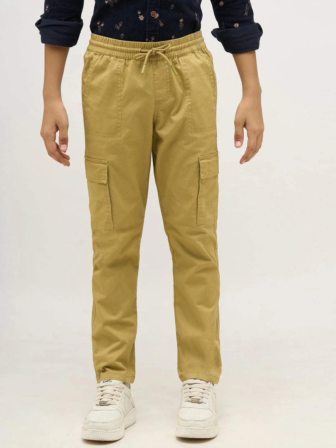 Boys Khaki Patch Pocket Cargo Pants - Image 8