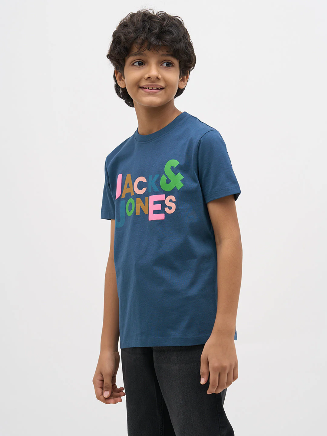 Dark Blue Logo Text T-Shirt - Image 3