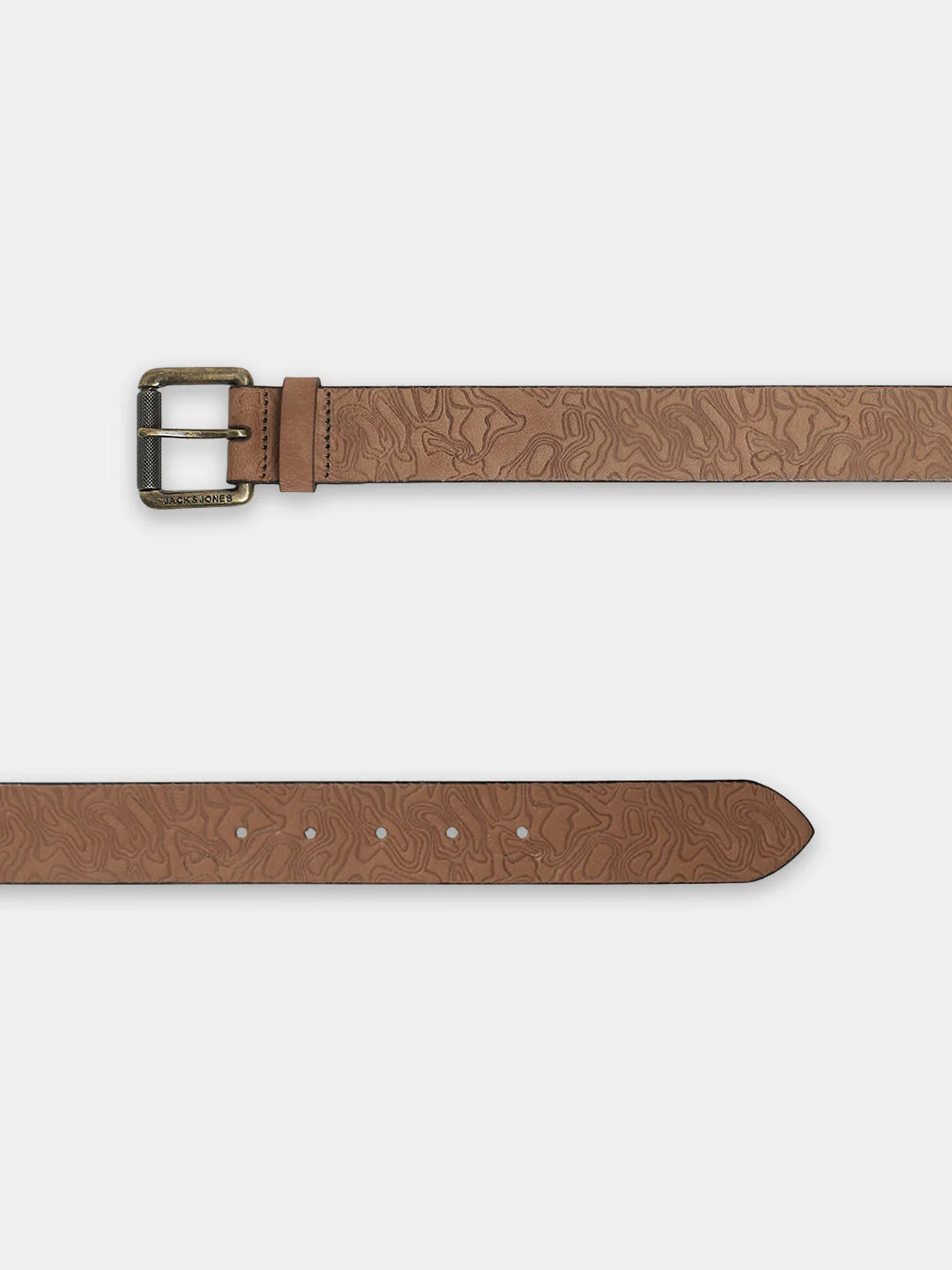 Brown Self-Design Leather Belt - Image 3