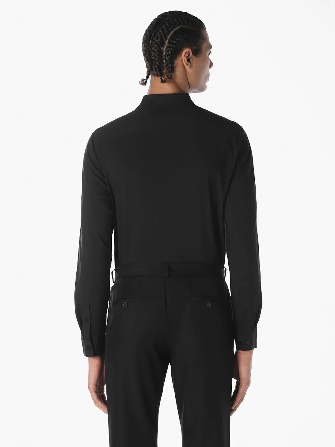 Black Slim Fit Full Sleeves Shirt - Image 4