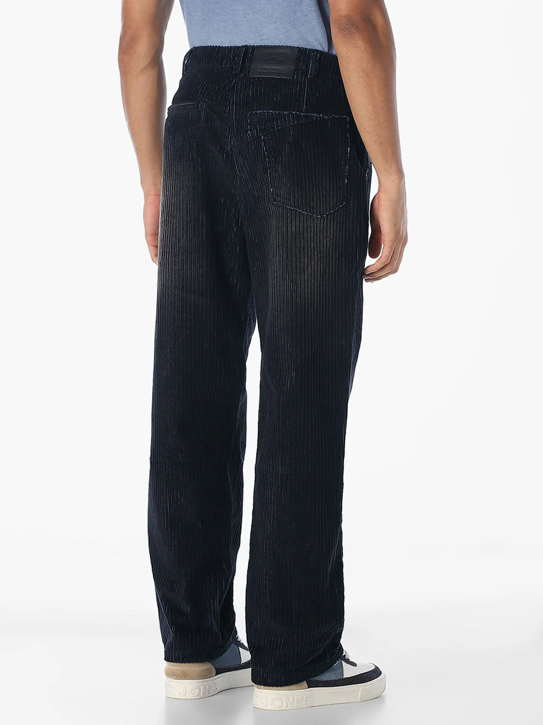 Dark Blue Dario Corduroy Loose Fit Jeans - Image 3