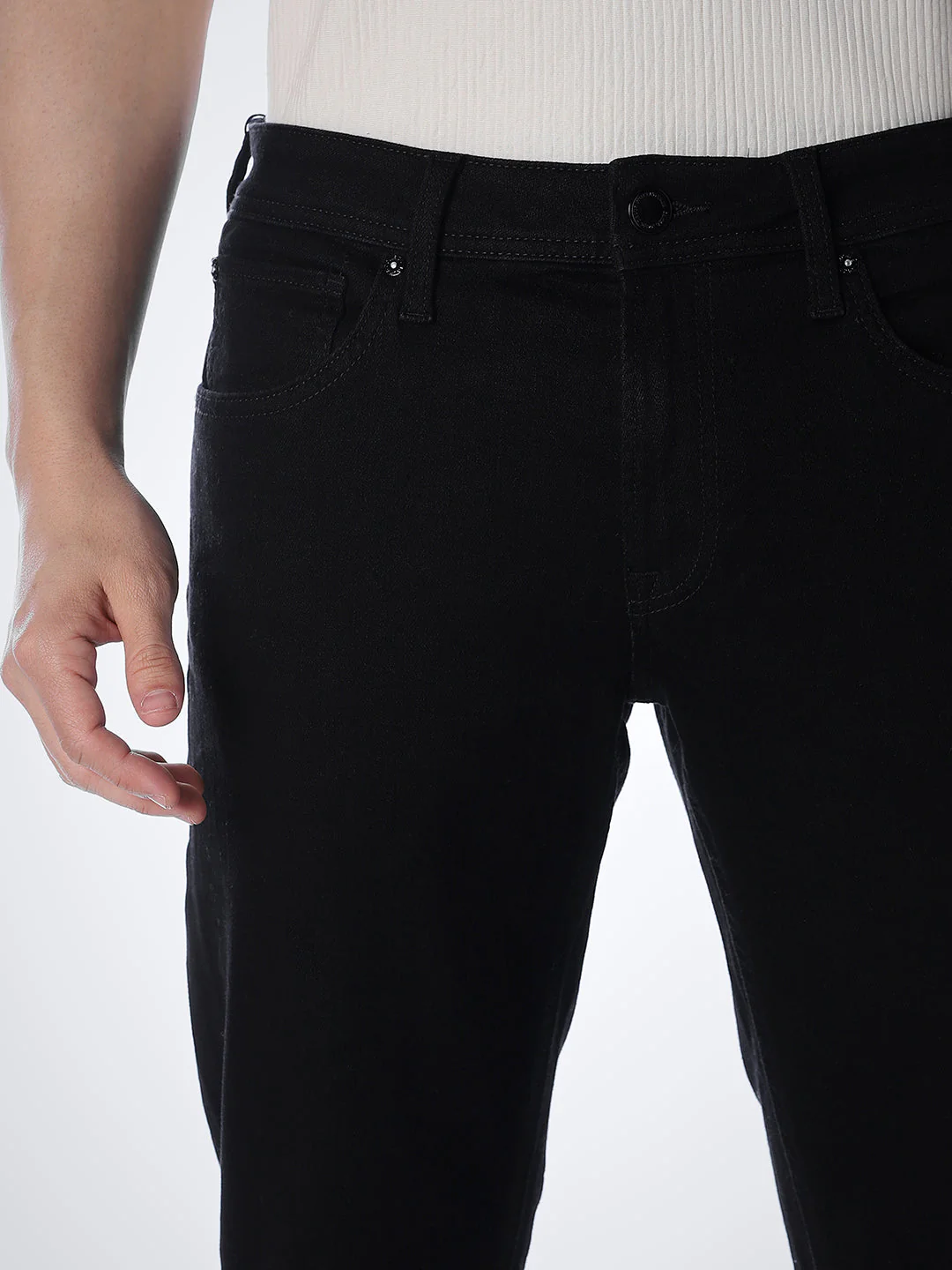 5 Pocket Cropped Tim Anti Fit Jeans - Image 4