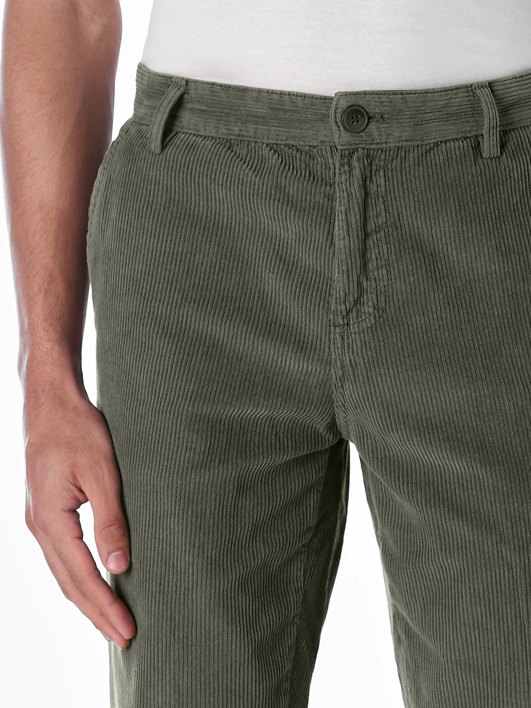 Green Cotton Corduroy Pants - Image 4
