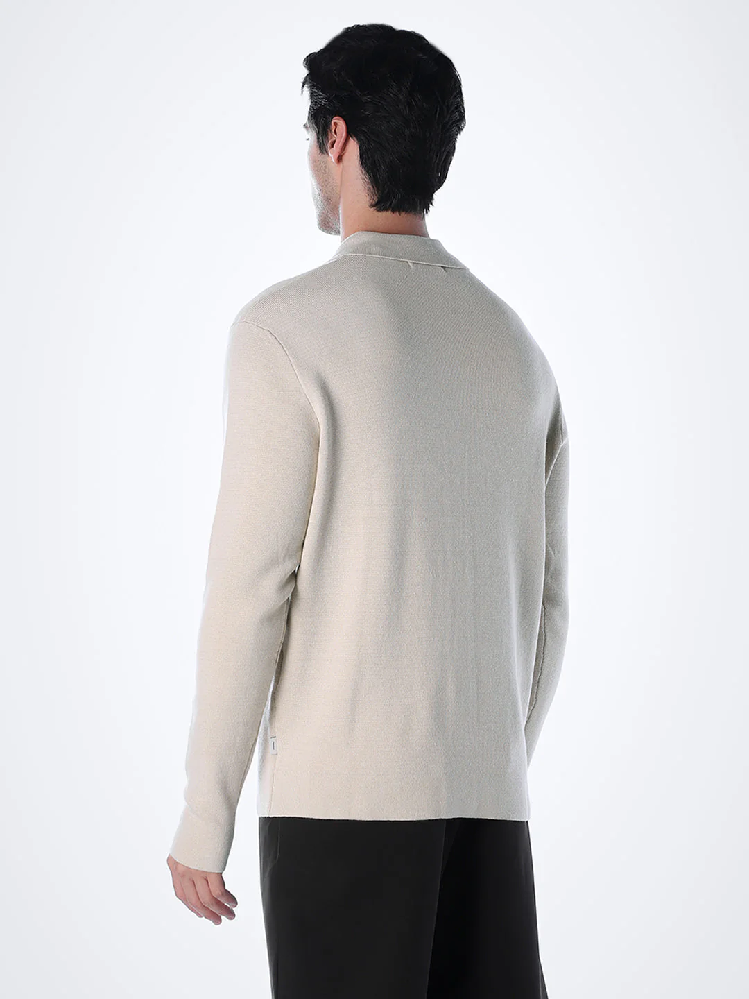 Regular Fit Front Open Cardigan - Beige - Image 4
