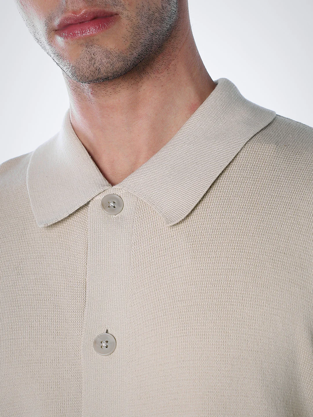 Regular Fit Front Open Cardigan - Beige - Image 5