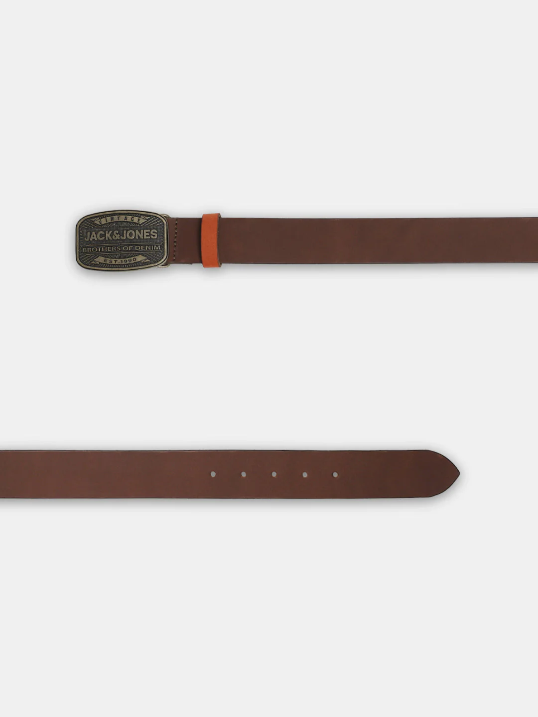 Brown Chunky Buckle Leather Belt - Image 3