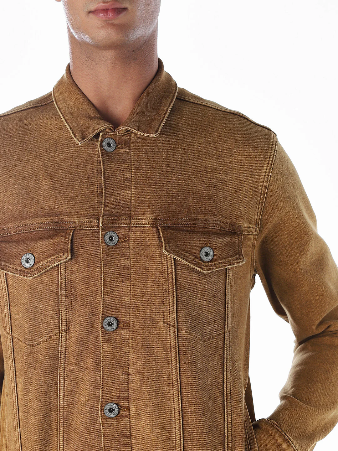 Golden Brown Denim Jacket - Image 5