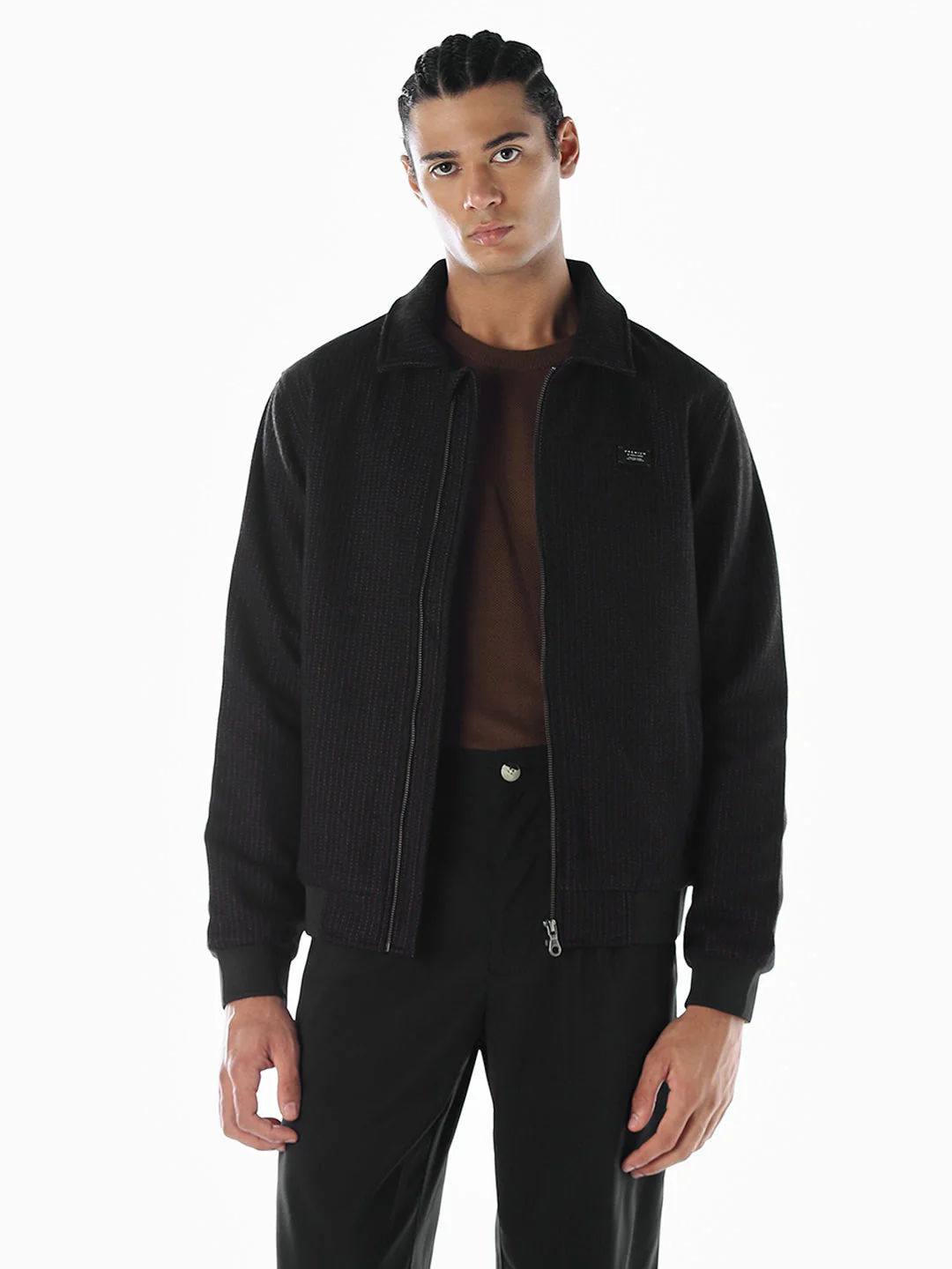 Pinstripe Zip-Up Jacket - Image 2