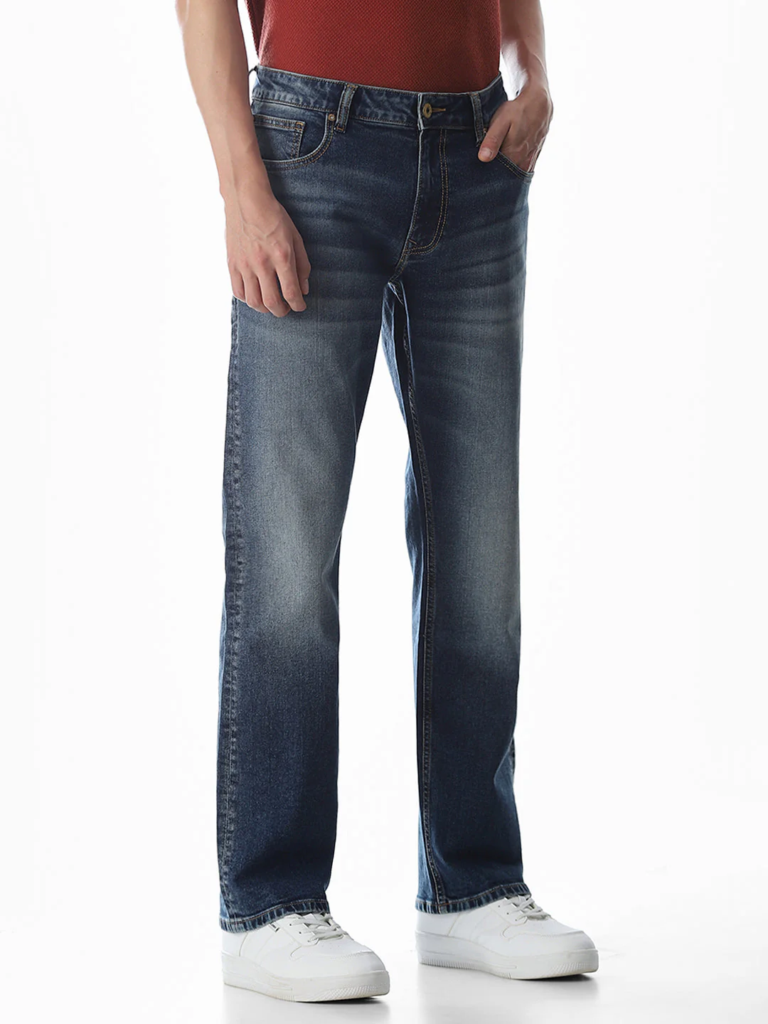 Blue Low Rise Clark Regular Fit Jeans - Image 2
