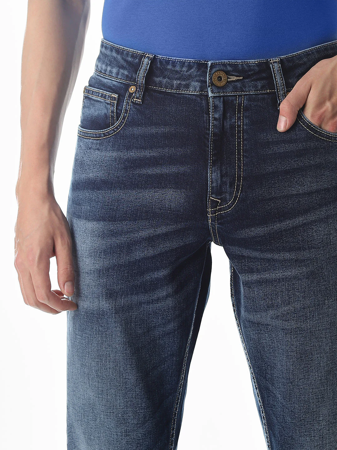 Dark Blue Low Rise Glenn Slim Fit Jeans - Image 4