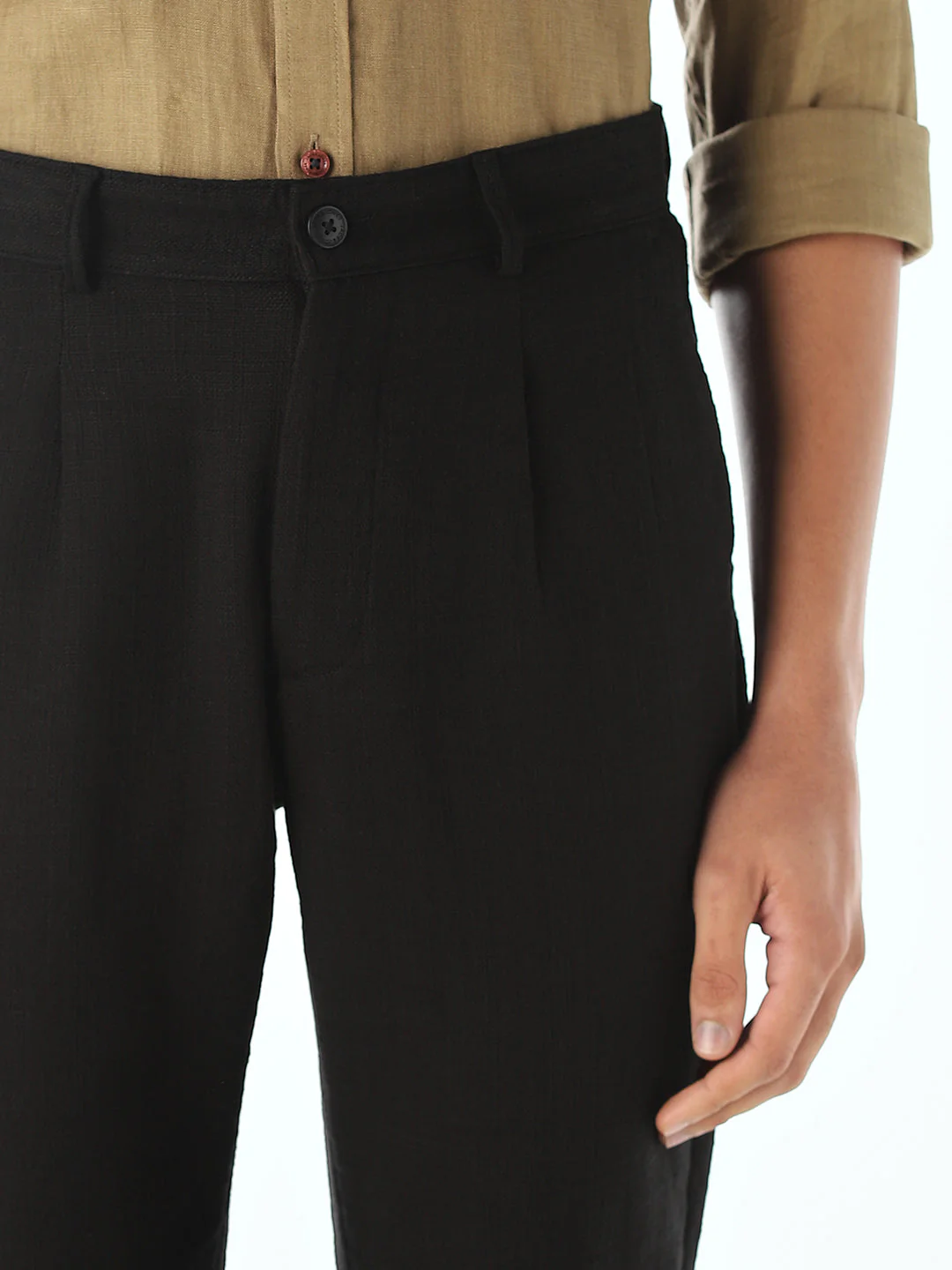 Black Mid Rise Slim Fit Pants - Image 4