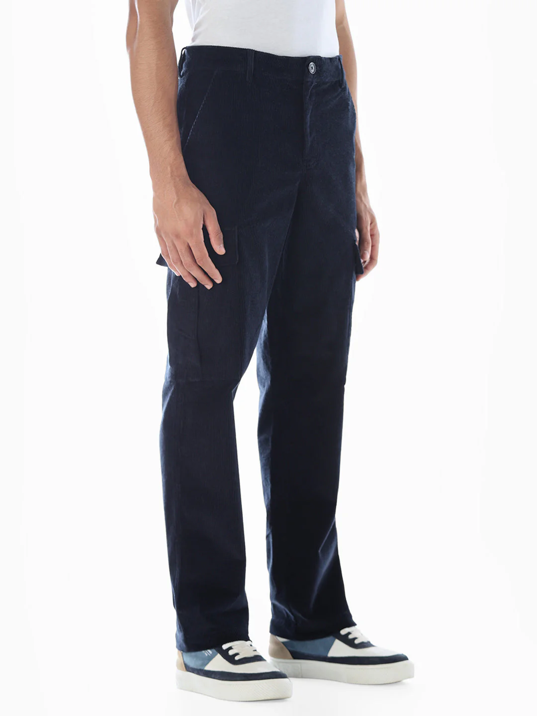 Navy Blue Corduroy Cargos - Image 2