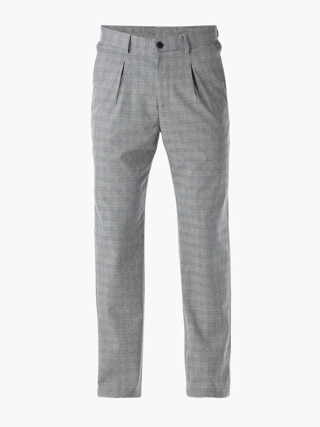 Grey Plaid Pleated Pants - Image 7