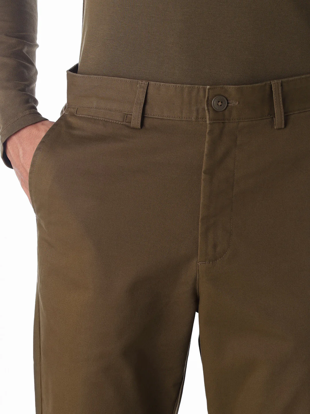 Dull Gold Mid Rise Casual Pants - Image 4
