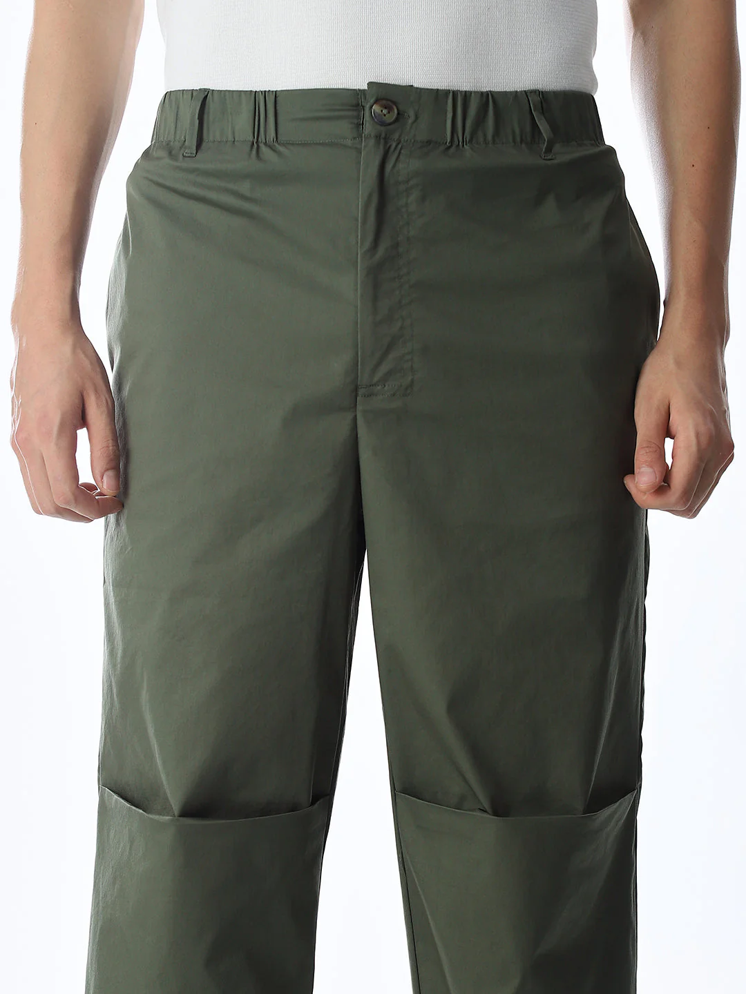 Olive Mid Rise Regular Fit Pants - Image 4